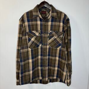 Five Brothers Flannel Shirt Plaid Flannel Shirt Casual Pockets Men's L